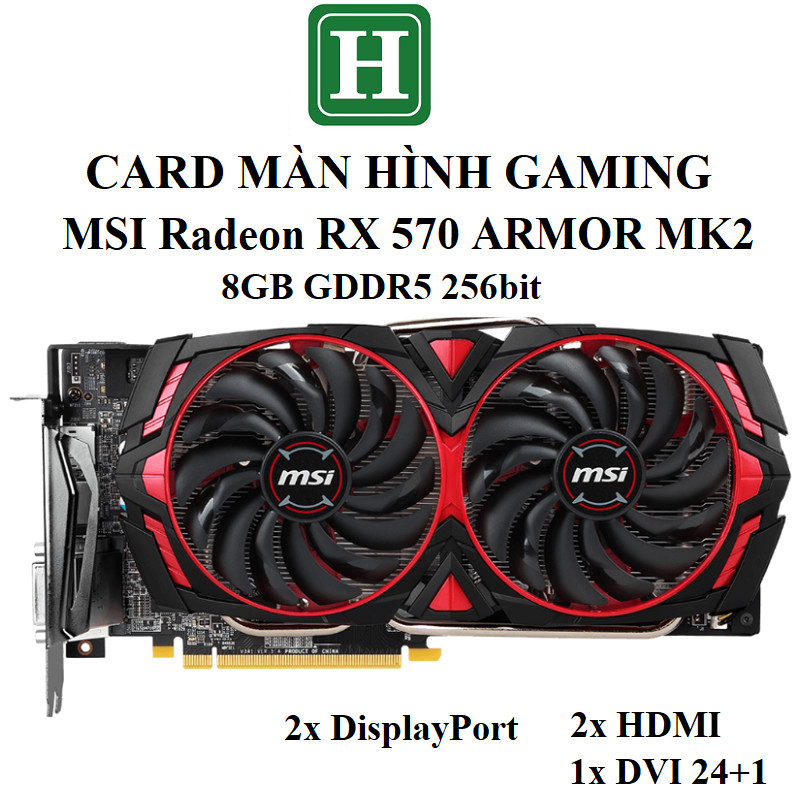 Msi RADEON RX 570 ARMOR MK2 Gaming Video Card 8GB GDDR5 256bit ...