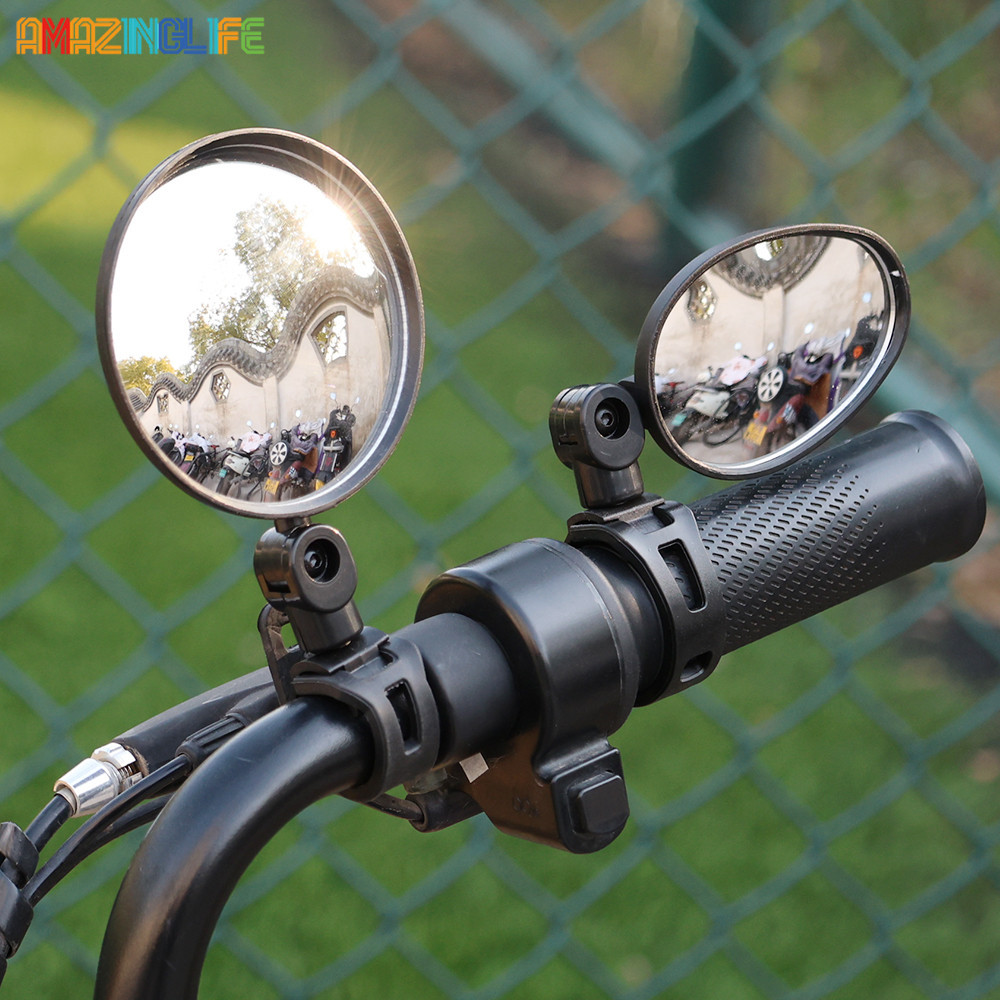 360° Rotation Universal Wide Bike Side Rearview Mirror Mountain Bike Flexible Handlebar Rear