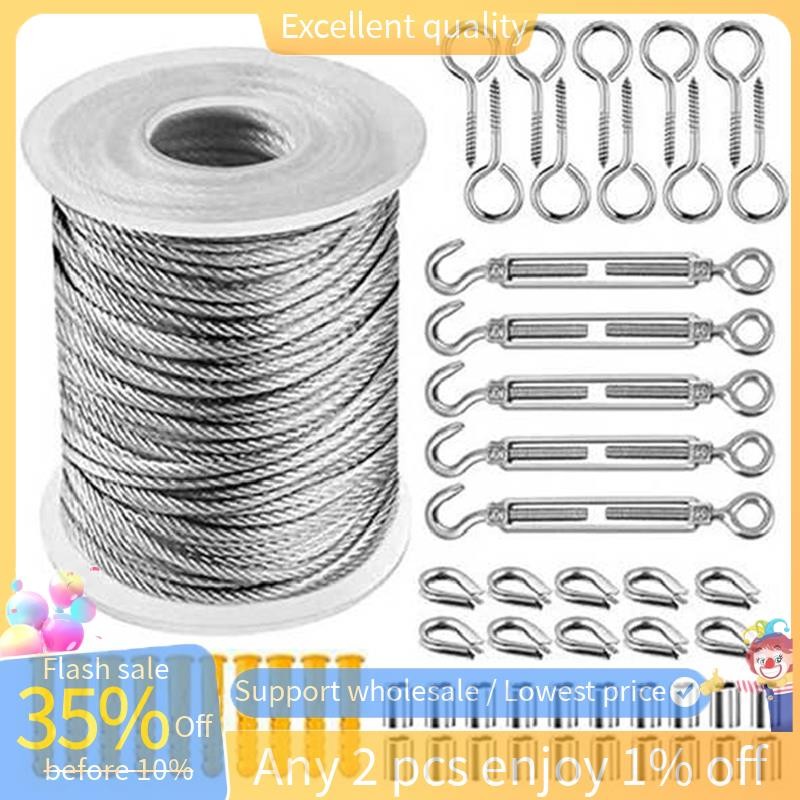 30M Steel PVC Coated Flexible Wire Rope Soft Cable Transparent ...
