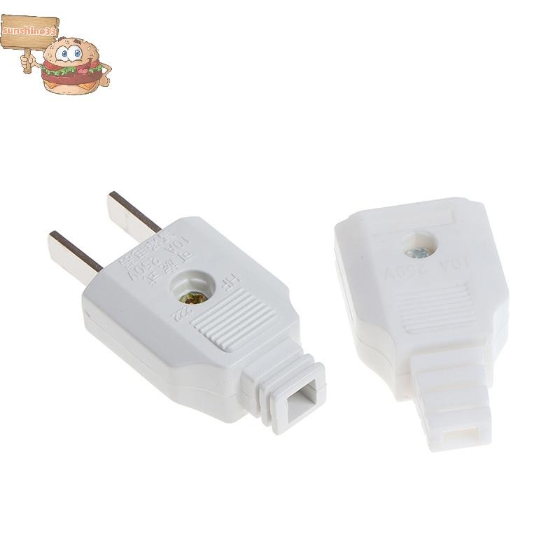 sun US 2 Flat Pin AC Electric Power Male Plug Female Socket Outlet ...