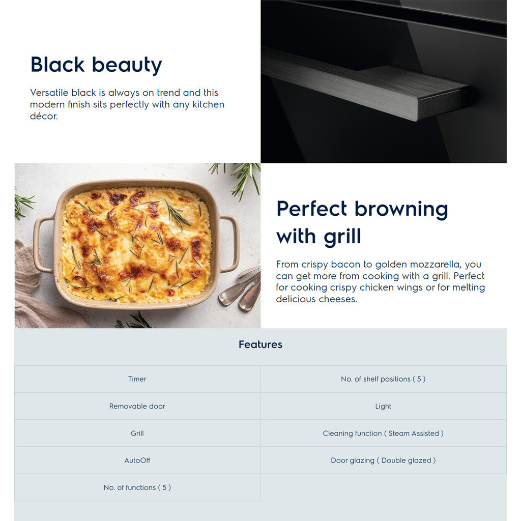 Electrolux Builtin Oven (60cm/72L) MultiCooking Conventional Oven