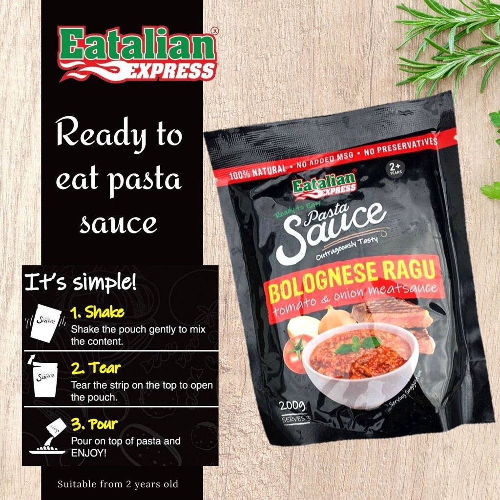Eatalian Express Pasta Sauce (2 Yrs+) | Bolognese Ragu (Tomato & Onion ...
