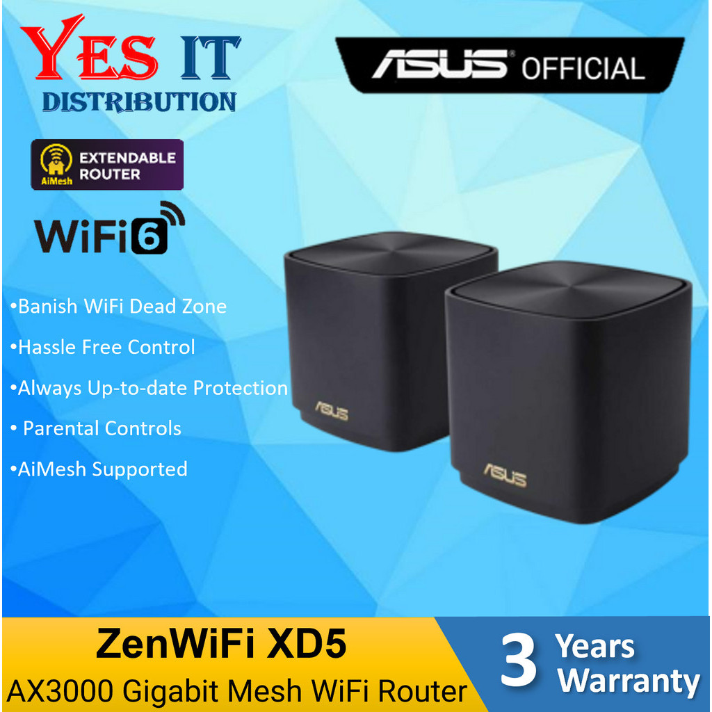 ASUS ZenWiFi XD5 WiFi 6 AX3000 Gigabit Mesh WiFi Router System AiMesh ...