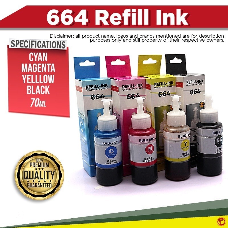 Ep Refill 664 Ink For Printer L120 L360 L310 L130 L210 L220 L355 L358 70ml Dye Shopee Malaysia 7469