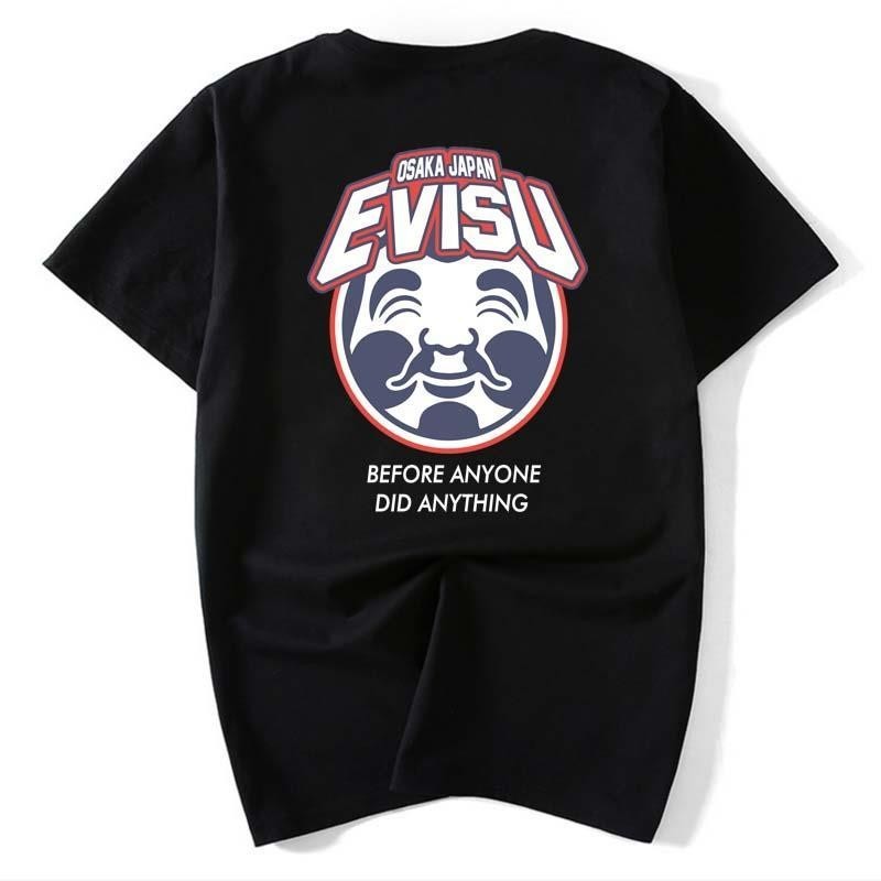 Evisu Street Wear Buddha Head Smiley Face Printed Cotton T-Shirt Men ...