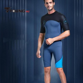 [ Men's 2mm Shorty Wetsuit Back with Zipper Surf Scuba Snorkeling Dive ...