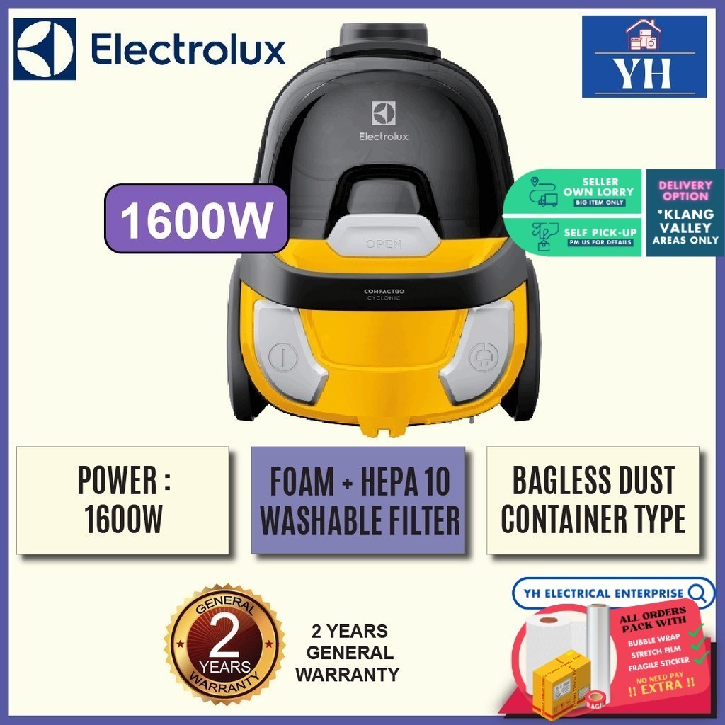 Electrolux CompactGo 1600W Bagless Corded Canister Vacuum Cleaner