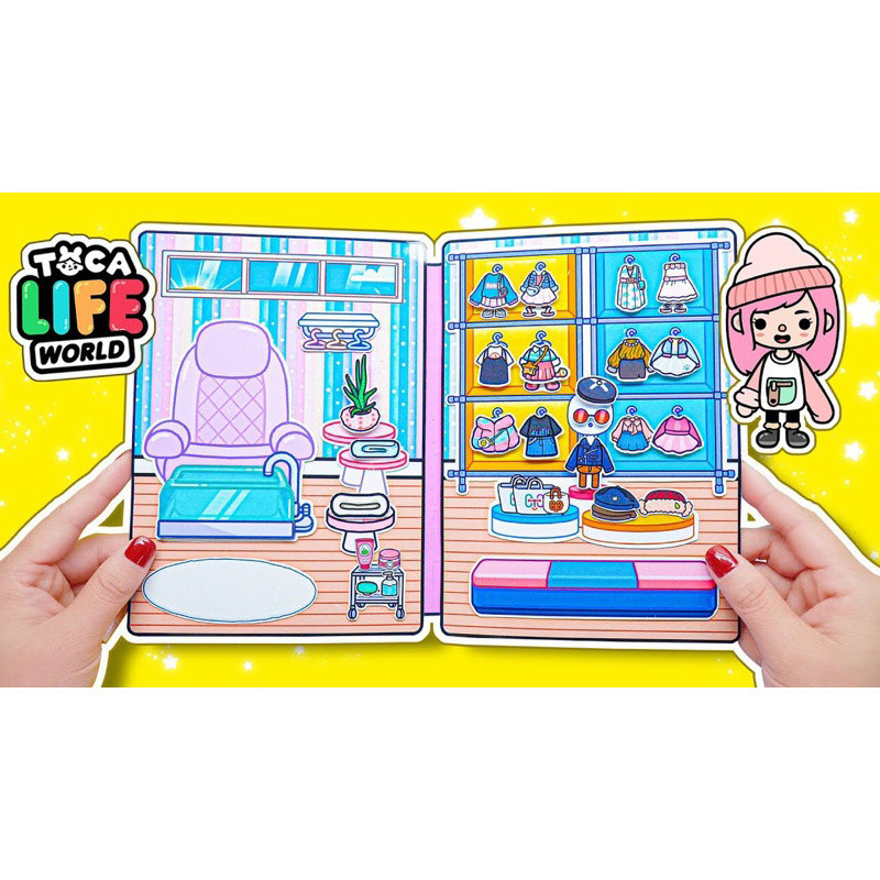 Toca Life world安静书纸娃娃屋 Toca bocaclothing store doll house paper doll ...