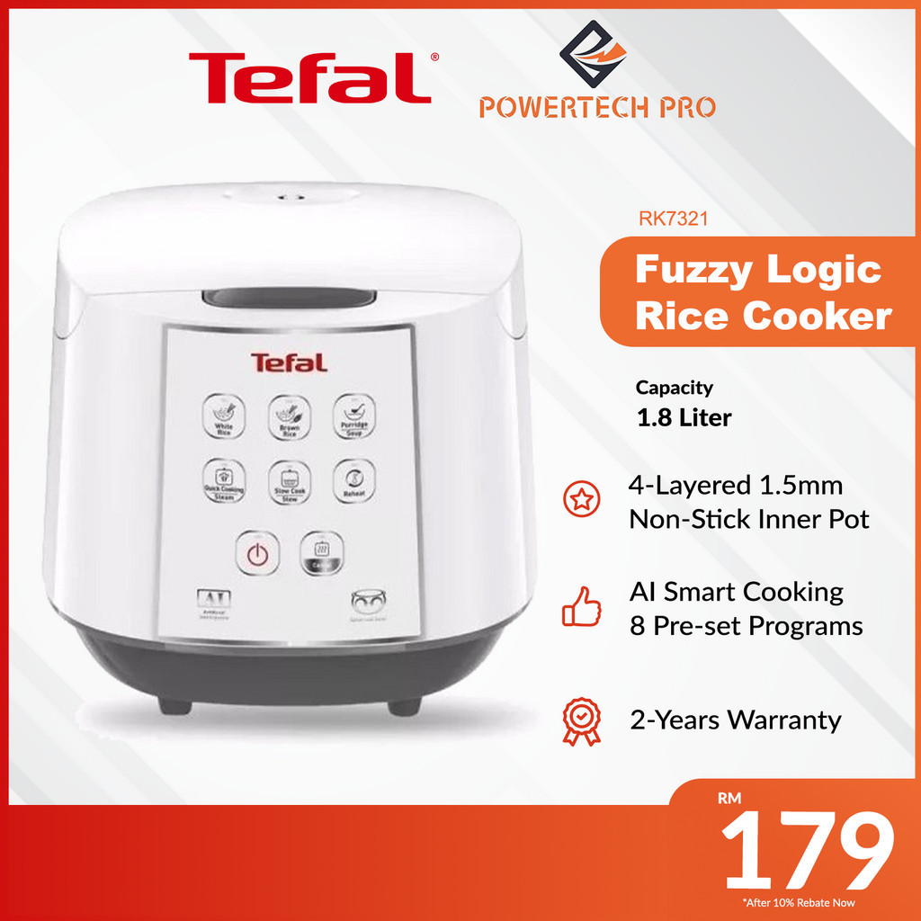 Tefal Rice Cooker with Easy Rice Fuzzy Logic AI Smart Cooking NonStick