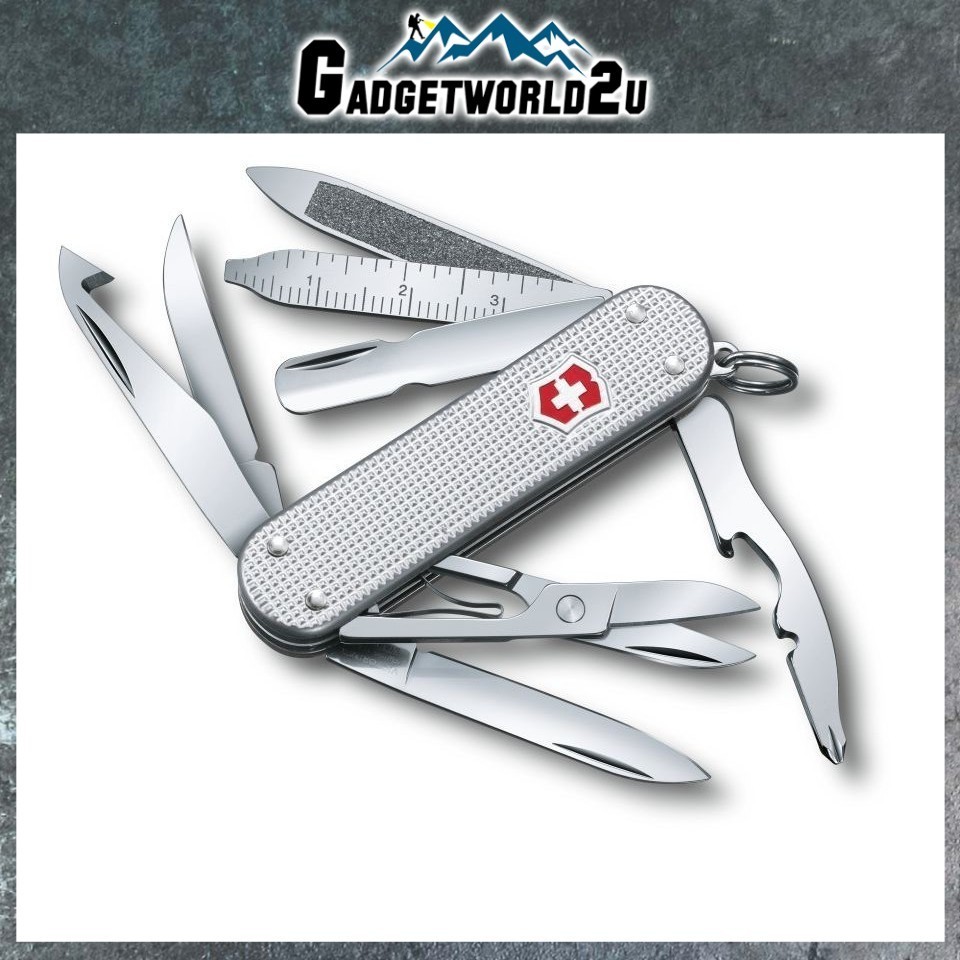 Victorinox MiniChamp Alox Silver Multitool 0.6381.26 Utility Tool Camping Shopee Malaysia