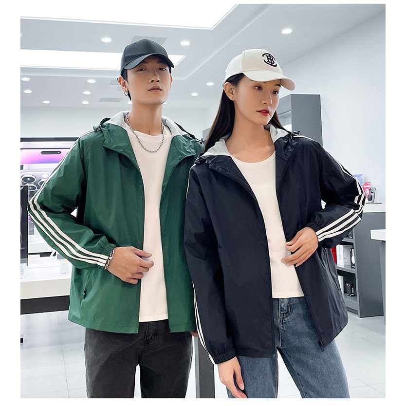 Mens Wind Shirt Windbreaker Jacket Lined V-Neck Pockets