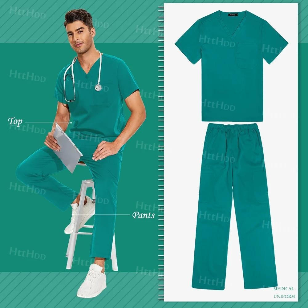 Doctor Nurse Medical Uniforms Scrubs Sets Women Men 12 Colors Hot Sales ...