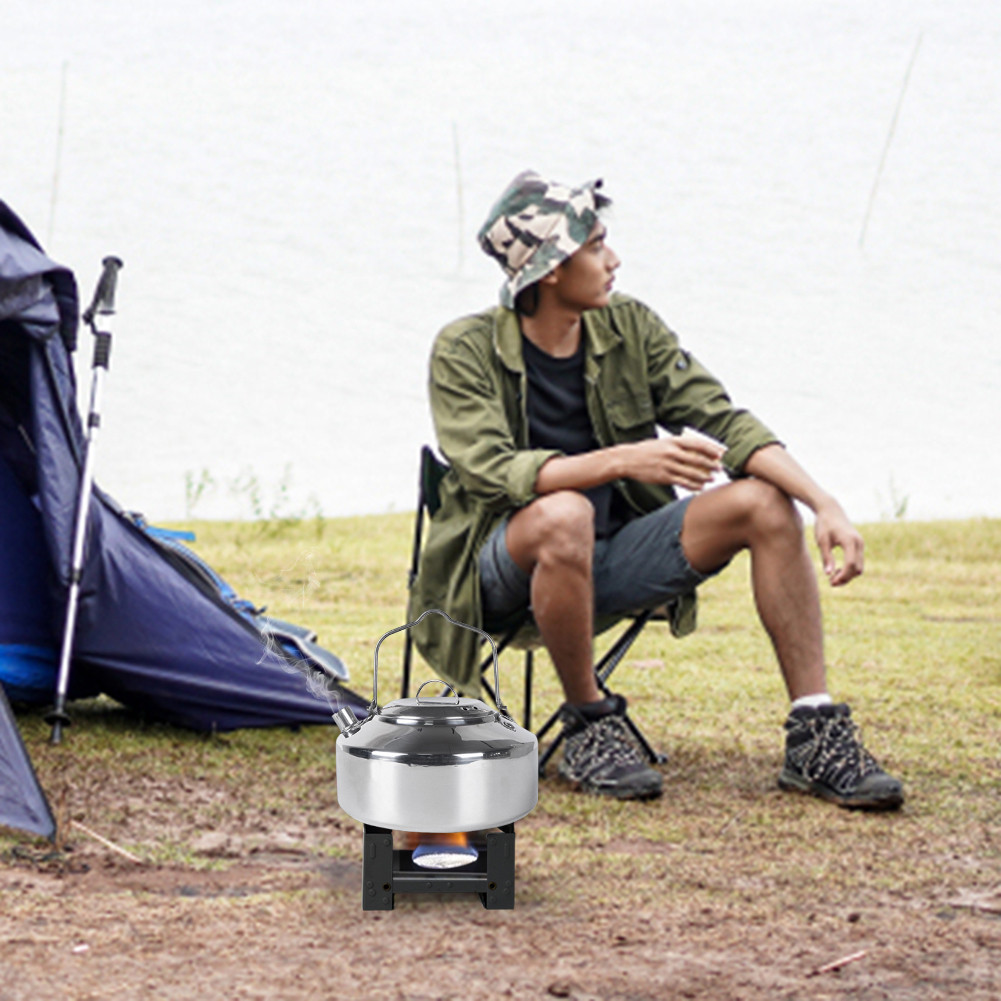 Bouilloire Camping 1L Inox, Légère Et Pliable, Pour Randonnée Et Trekking