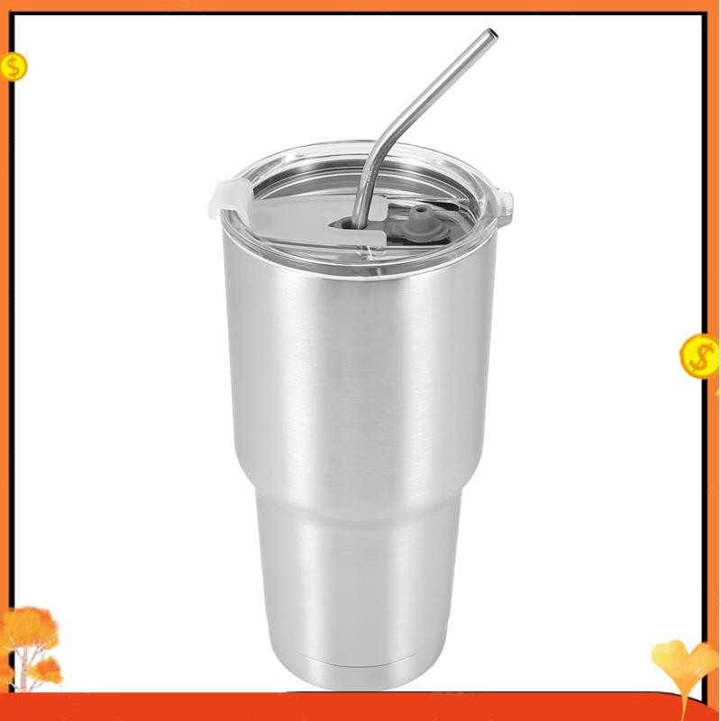 Stainless Steel Tumbler Cup with Lid Straw 30 Oz Double Wall Vacuum ...