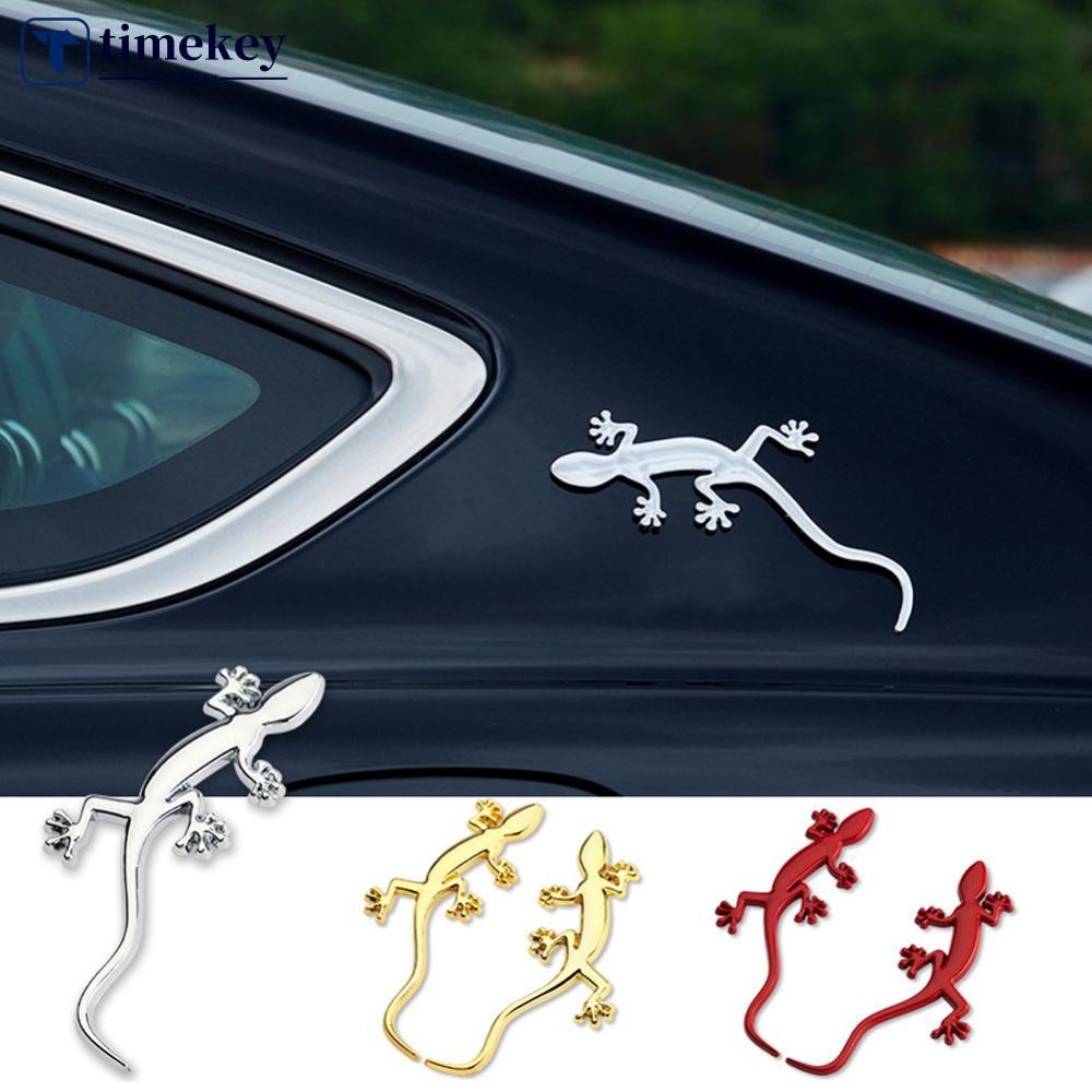 TIMEKEY 1Pc 3D Metal Gecko Car Truck Sticker Lizard Gecko Sticker Badge ...