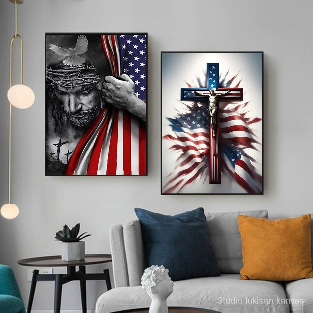 Christ And The Usa Hope Religious Art Prints God Jesus Christianity 