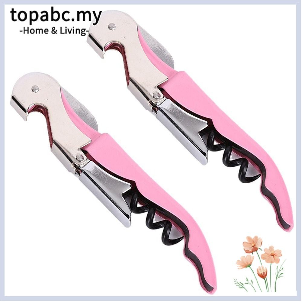 TOPABC 2 Pcs Wine Opener, 4 Colours Iron Bottle Opener, Easy To Use