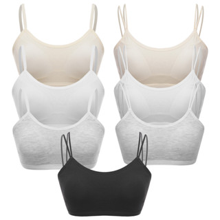 Teens Kids Girls Sports Bra Tank Vest Padded Cropped Tops Solid