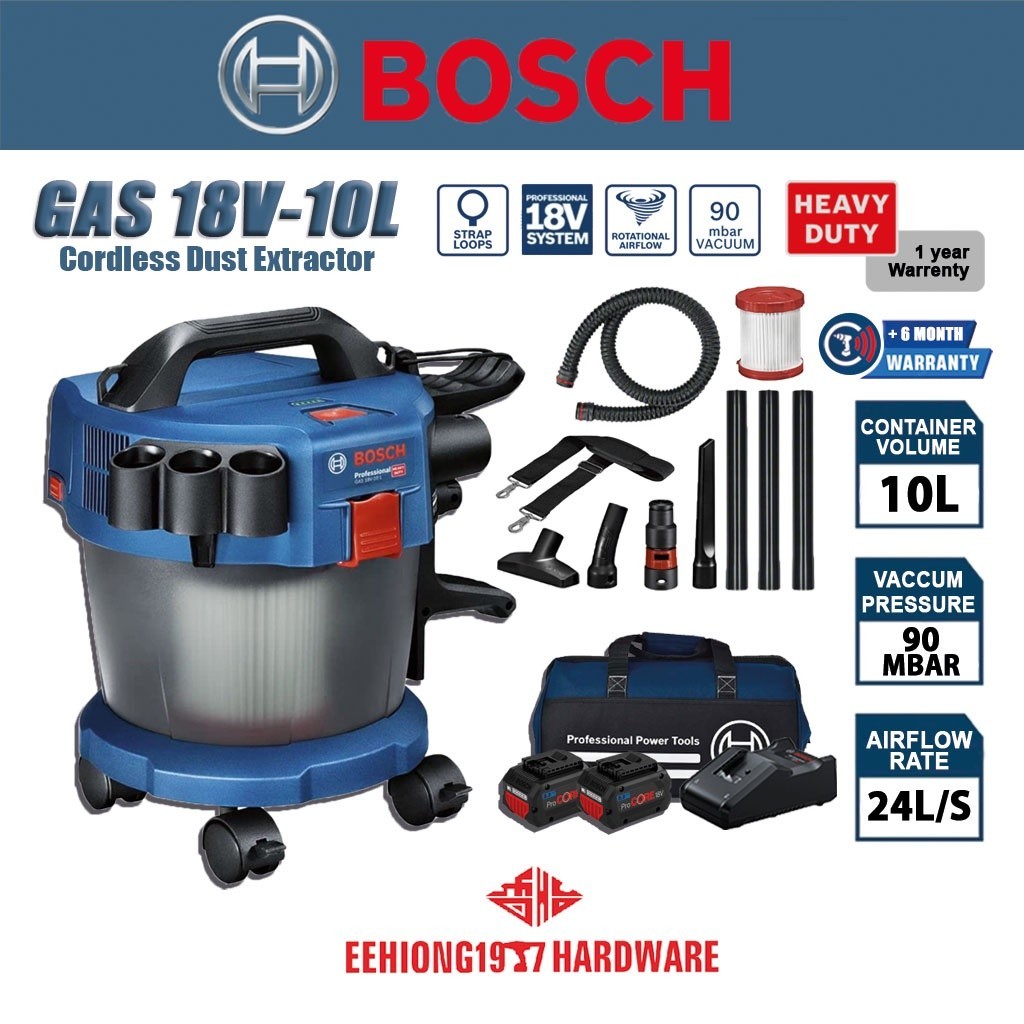 BOSCH GAS18V10L 18V Cordless Dust Extractor Wet / Dry Vacuum Mesin