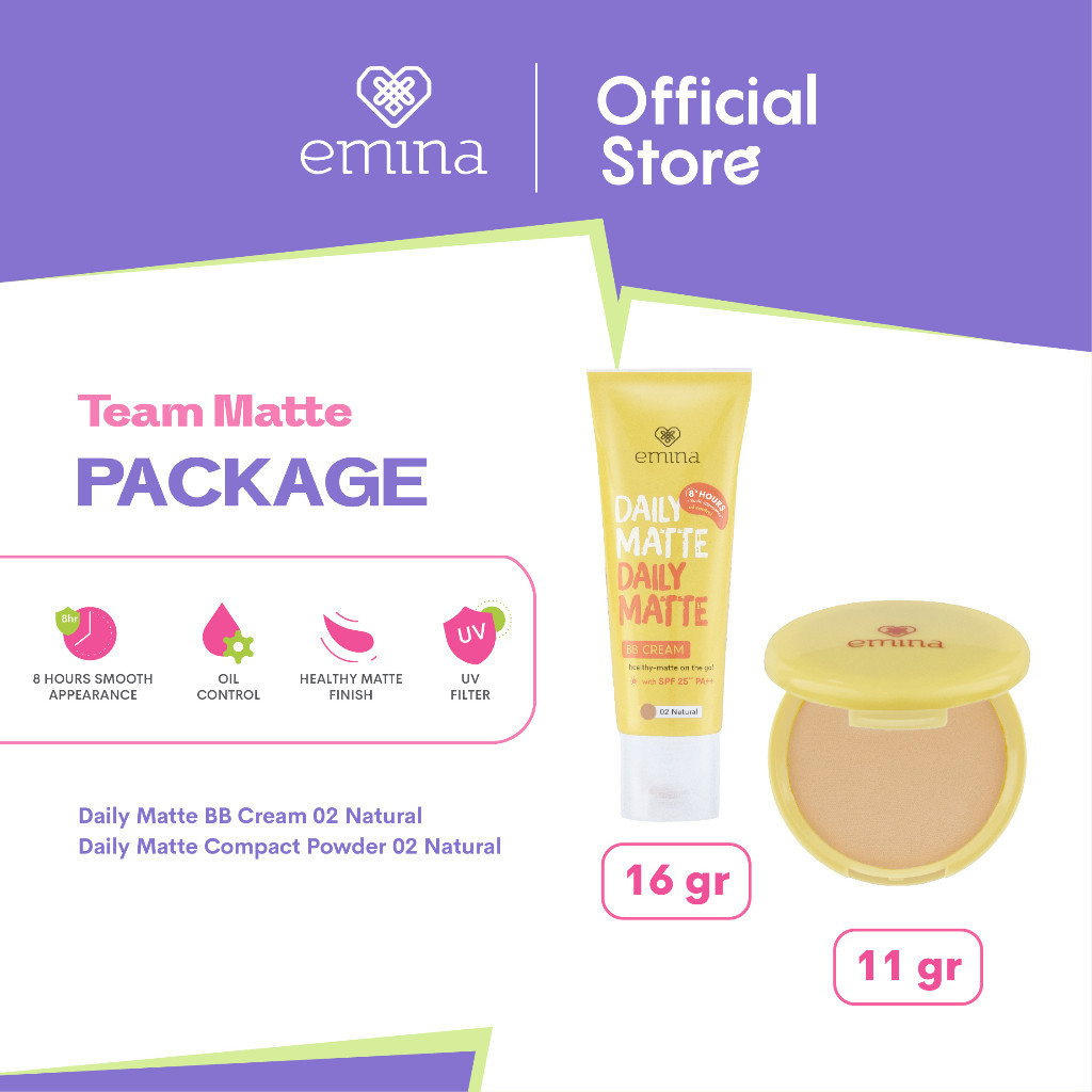 Paloma COSMETIC - Emina Team Matte Package (Daily Matte BB Cream 02 ...