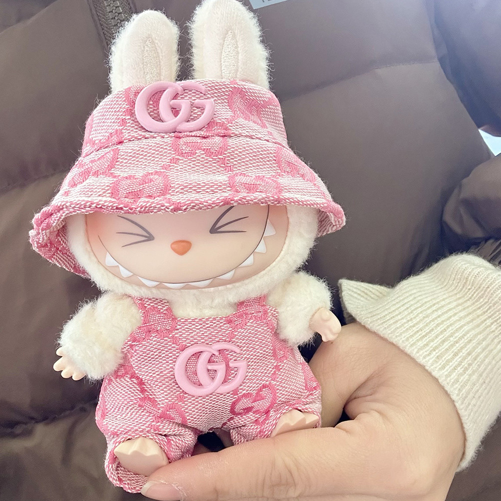 Labubu Outfit Kawaii Chic 17cm Doll Clothes Set - Two-Piece Outfit With Hat & Jumpsuit For Mini Dolls Mini Doll Jumpsuit