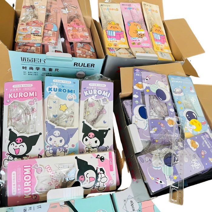 Set of 4 Piece of rulers, eke, student protractors - Super cute PHG ...