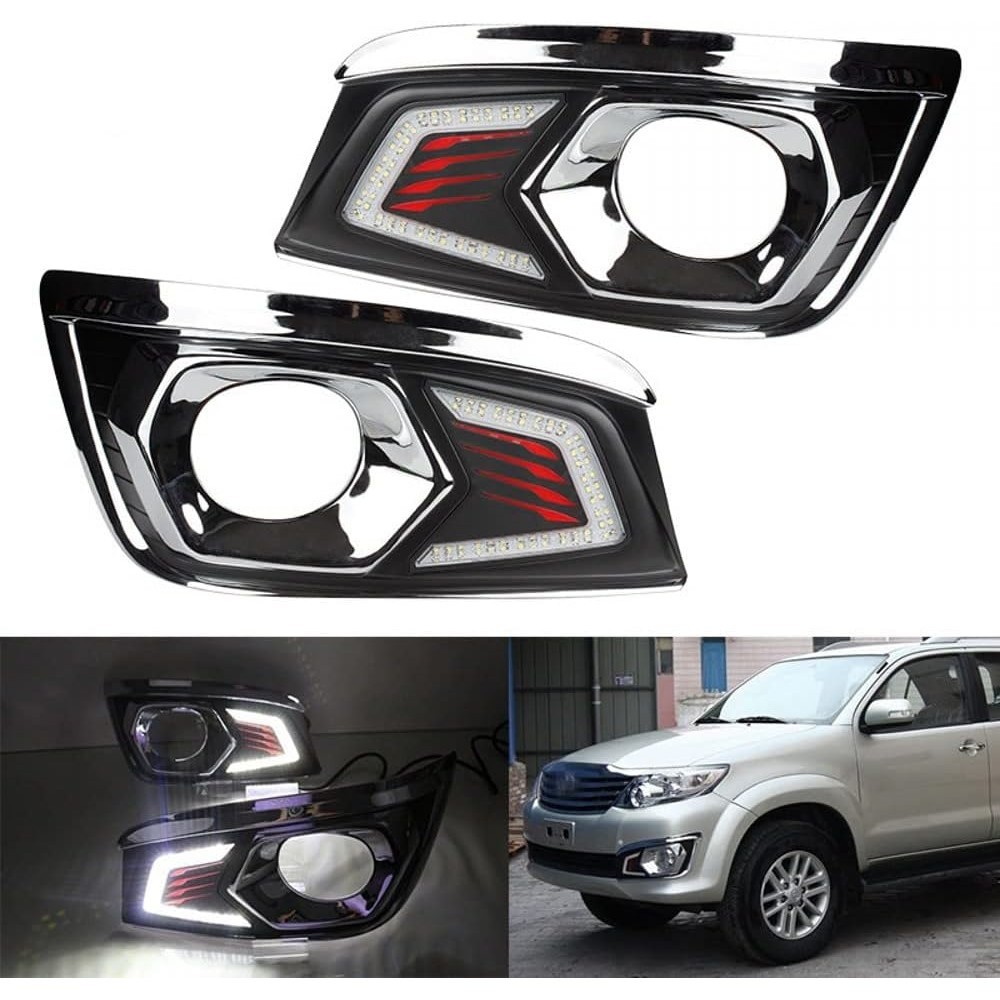 LED DRL Daytime Driving Running Driving Light Kit For Toyota Fortuner ...