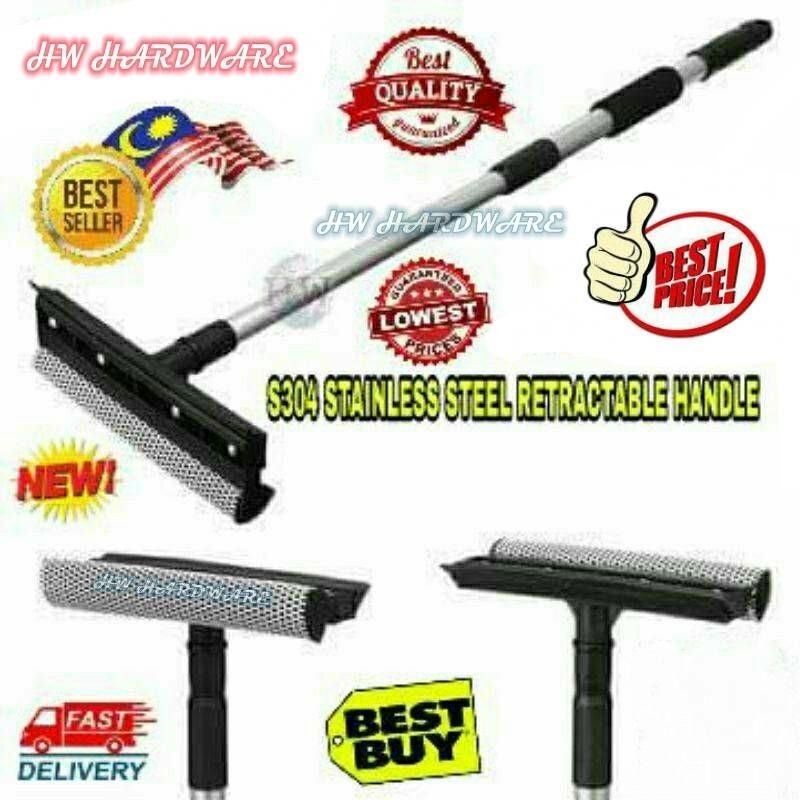 💦 PENARIK AIR CERMIN / GLASS WIPER WITH STAINLESS STEEL RETRACTABLE ...