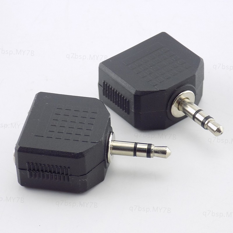 2pcs DIY Y Splitter 3.5mm Stereo Audio Jack Connector Male to Female