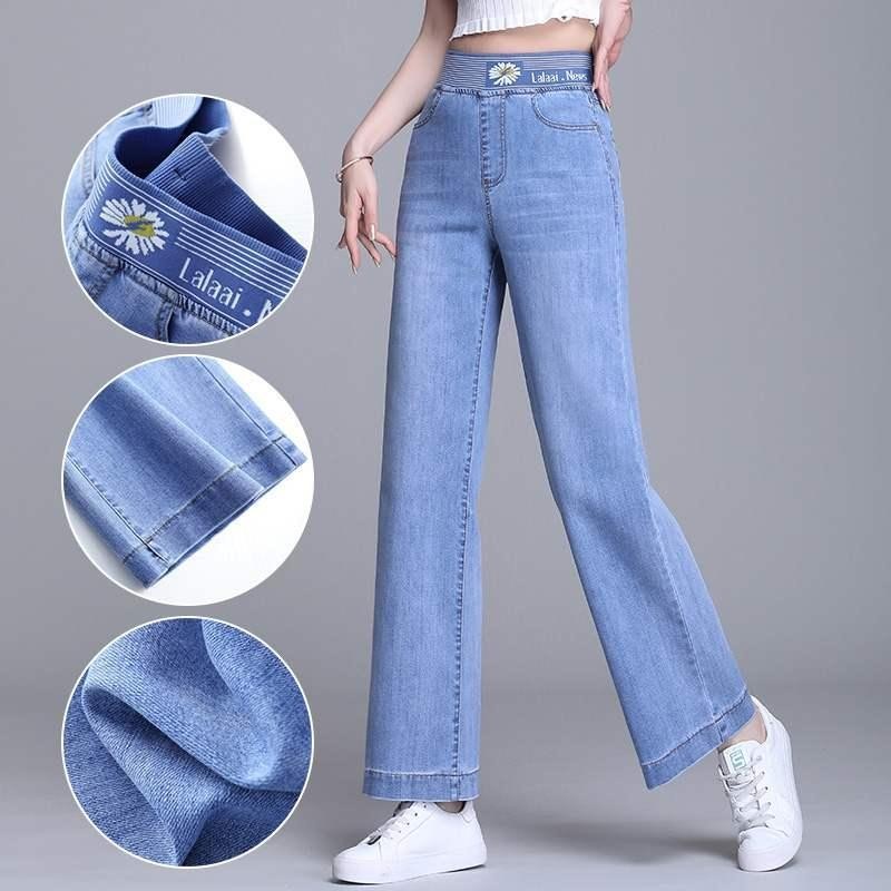 🔥2025 Korean Bootcut High Waisted Jeans for women female Denim Palazo