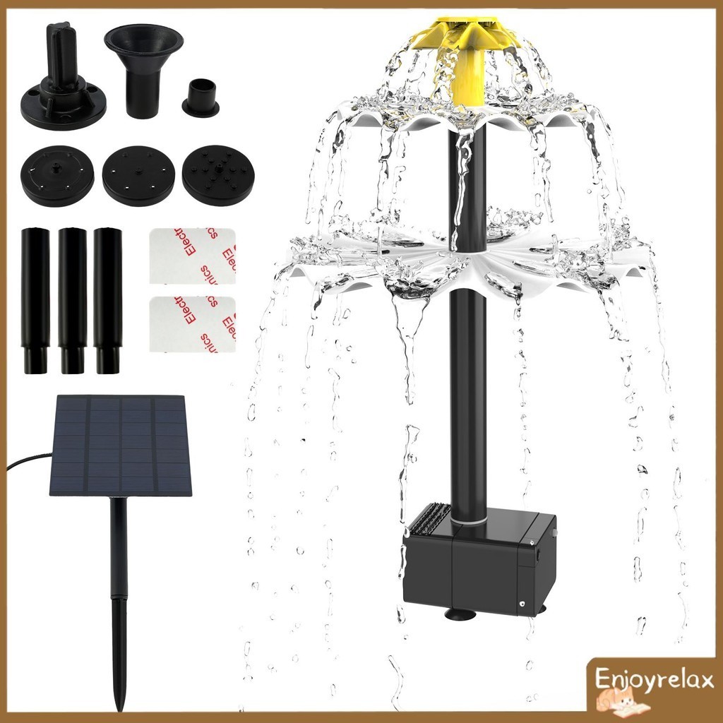 Solar Part HOTBEST Solar Fountain Pump, Solar Water Fountain Pump With 6 Nozzles For Bird Bath Ponds Garden Swimming Pool Fish Tank Outdoor And Aquarium Plastic Fountain Nozzle, The Small