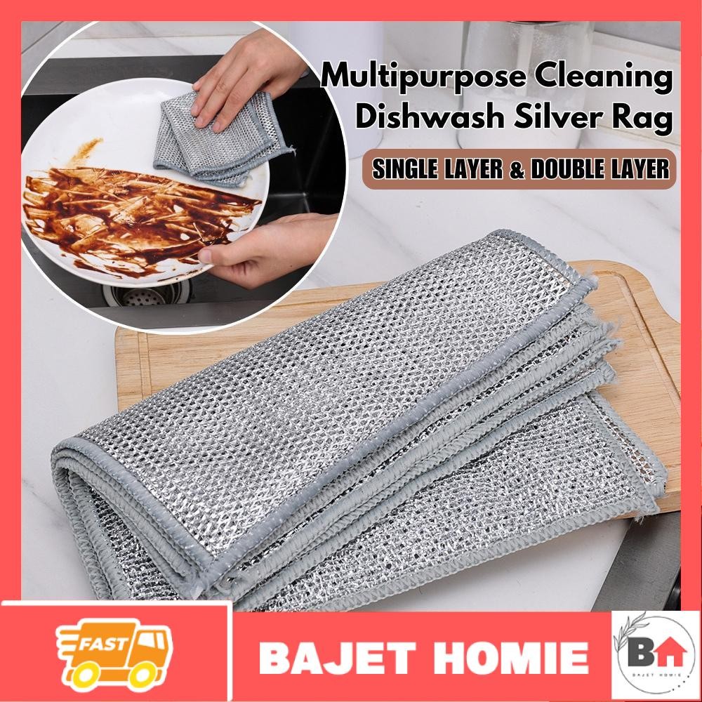 Multipurpose Non-Scratch Wire Magic Cleaning Dishwash Silver Rag Single ...
