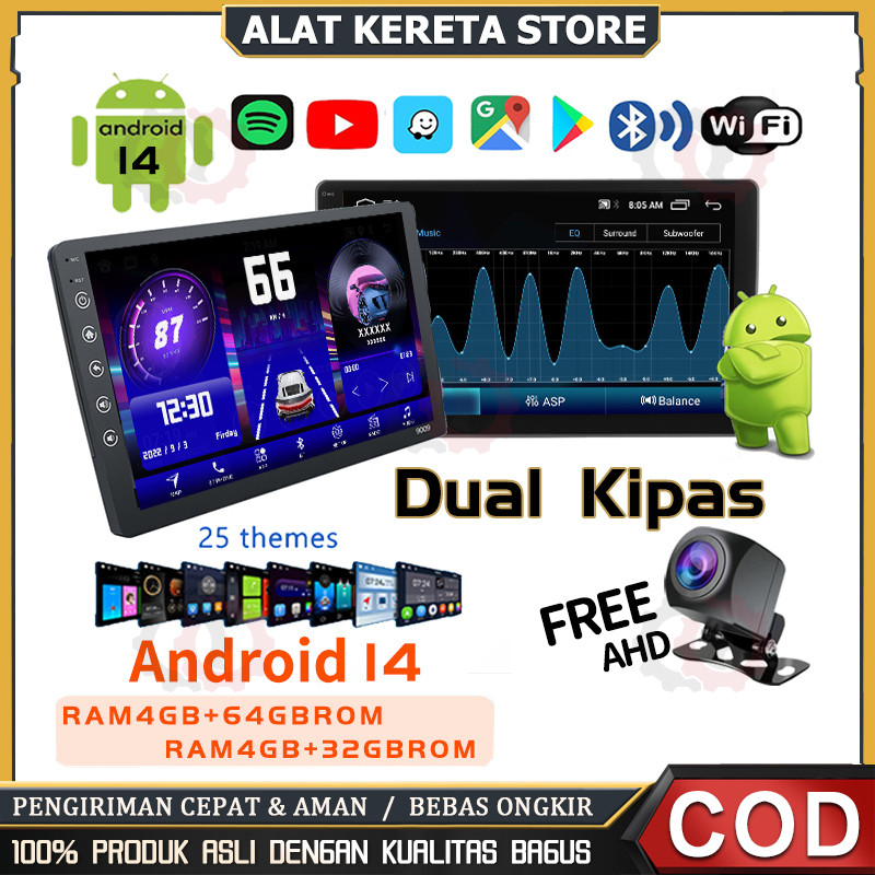 Dual Fan 8g+128g Ips Screen Head Unit 7/9/10 Inch Car Android 14 ...