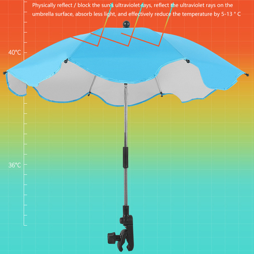 Anti UV Baby Umbrella Waterproof Infant Stroller Cover Sunshade Parasol