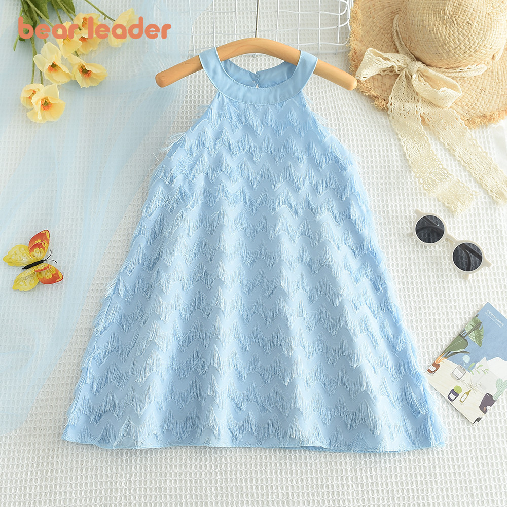 Bear Leader Summer Wave Fringe Off Shoulder Blue Dress 3-7 Year Old ...