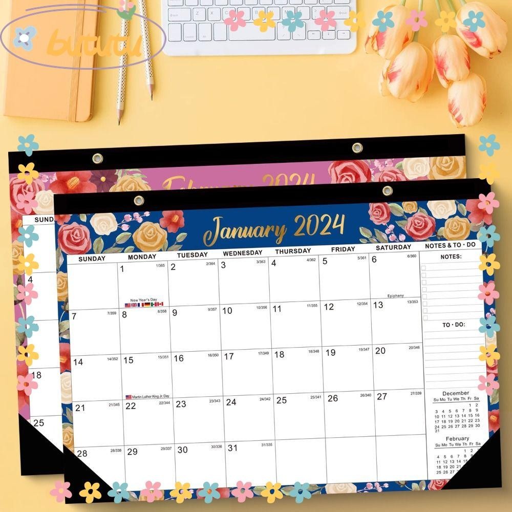 BUTUTU English Wall Calendar, Schedule Paper January 2024June 2025