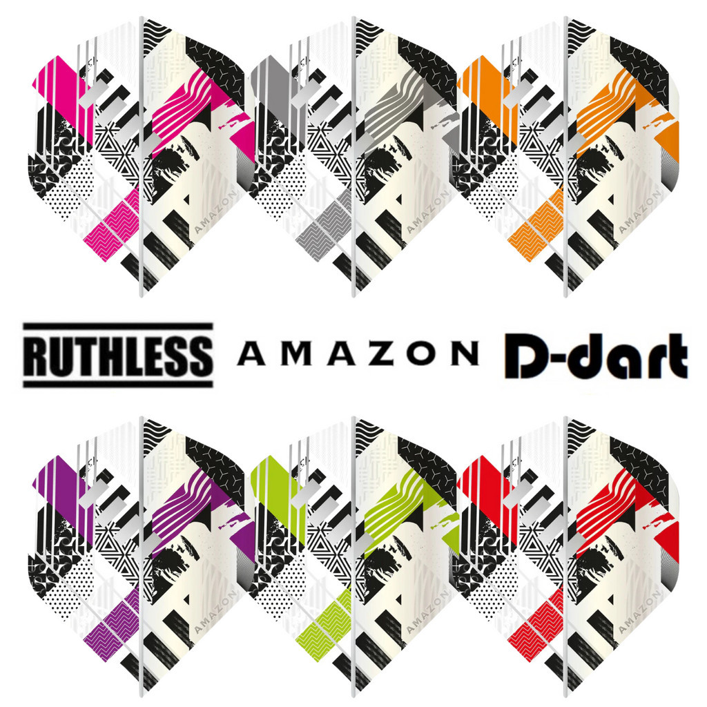 RUTHLESS DART FLIGHT - STANDARD 100 Micron Amazon Abstract White Darts ...