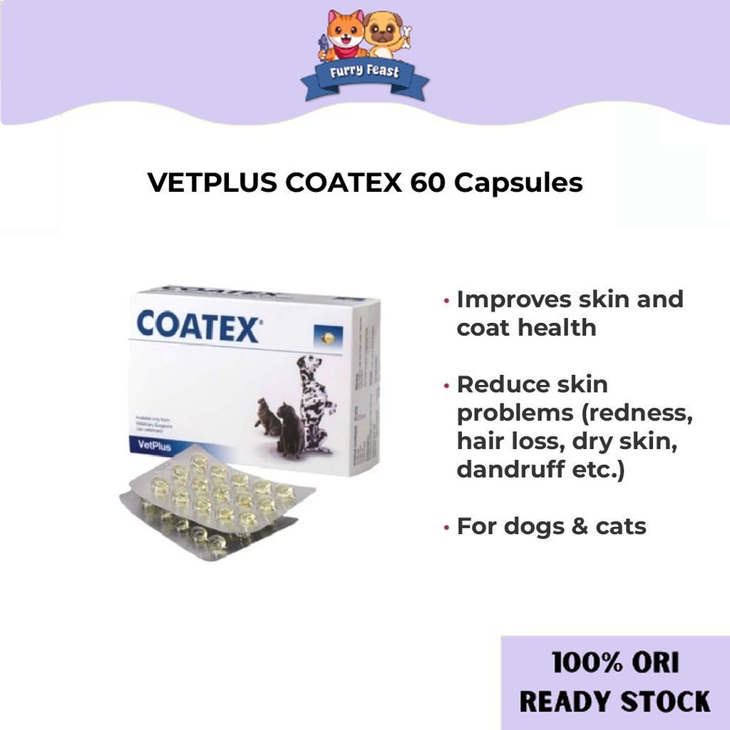 Vetplus Coatex Efa 60 Capsules 1 Box Pet Hair And Skin Care Skin