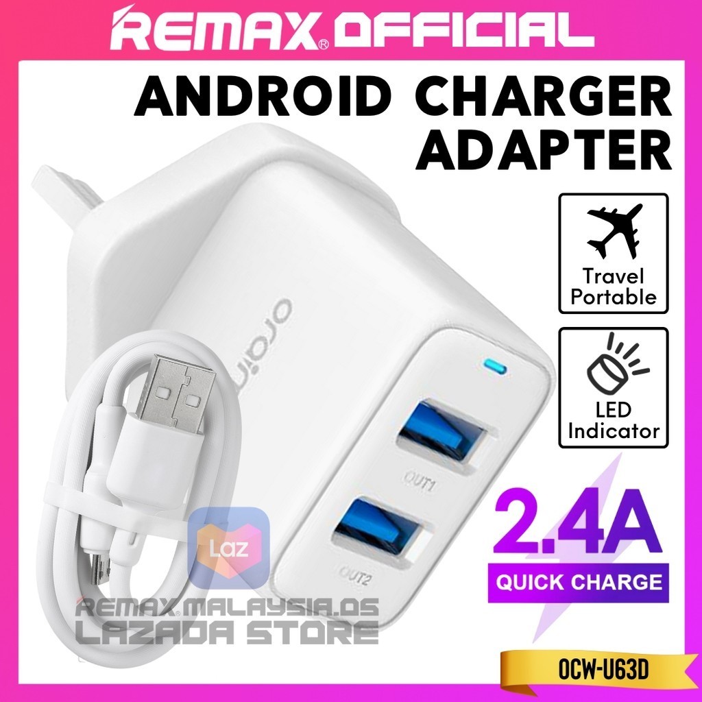 ORAIMO OFFICIAL Fast Charging 2.4A 3 Pin UK Wall Plug Socket Charger ...