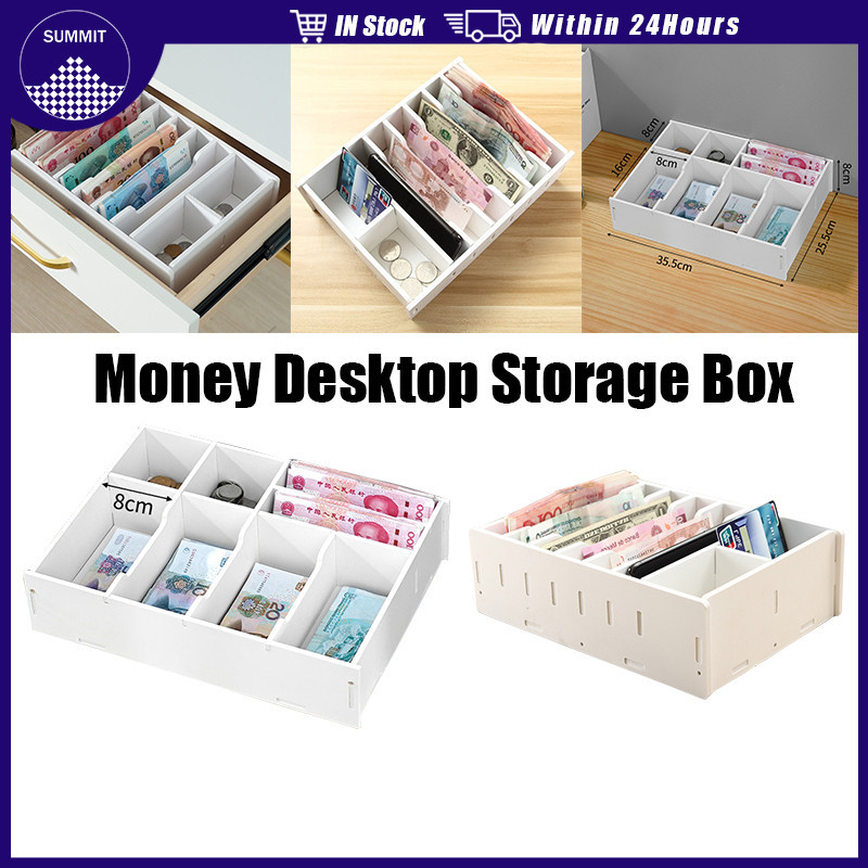 PVC Desktop Cash Drawer Cashier Money Separator Organizer Storage Rack ...