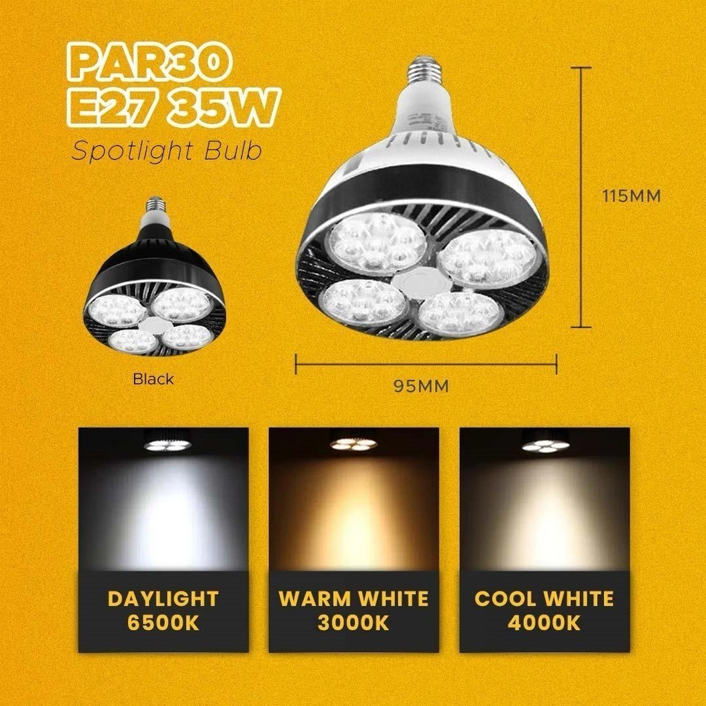 PAR30 TRACK LIGHT FITTING E27 BULB HOLDER REPLACEABLE BULB CEILING TRACK SPOTLIGHT HOUSING Shopee Malaysia