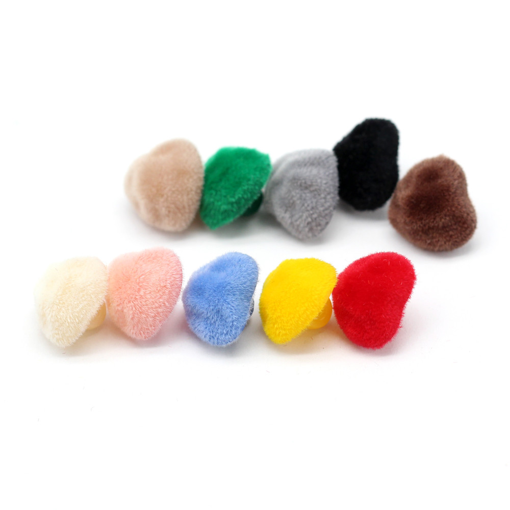 10Pcs/set 12mm Colorful Flocking Heart Pearl Buttons for Clothing Cute ...