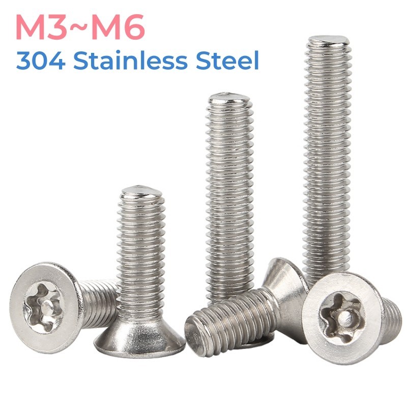 304 Stainless Steel SixLobe Torx Flat Countersunk Head with Column Pin