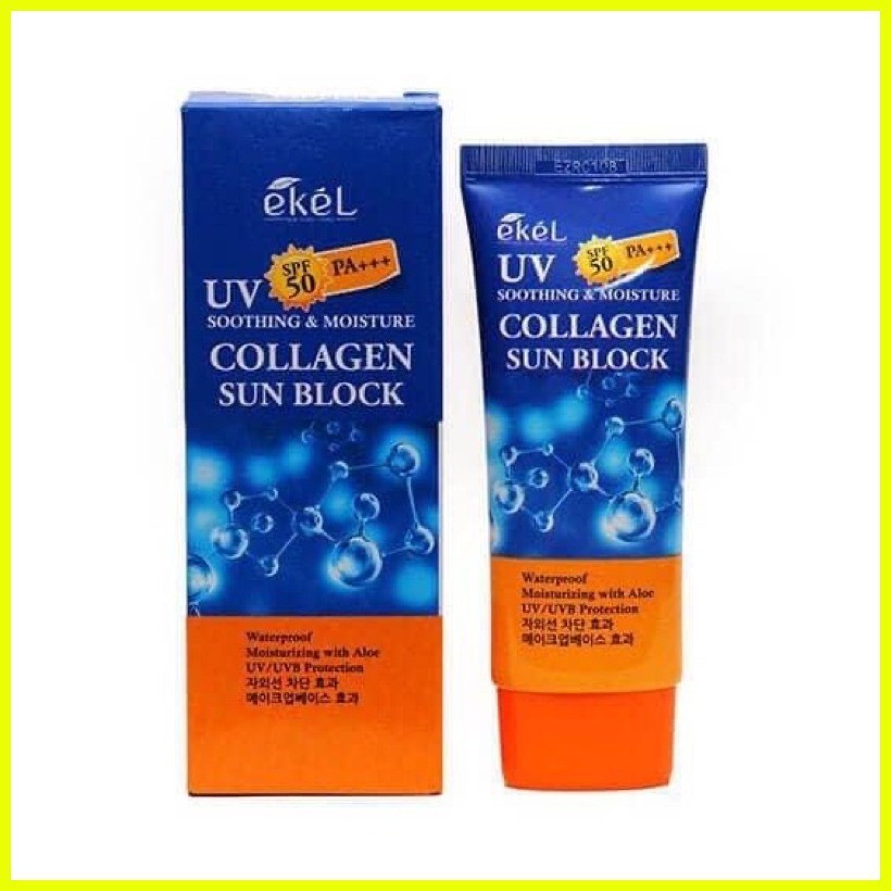 EKEL UV SPF 50 PA+++ SOOTHING & MOISTURE COLLAGEN SUN BLOCK | Shopee ...