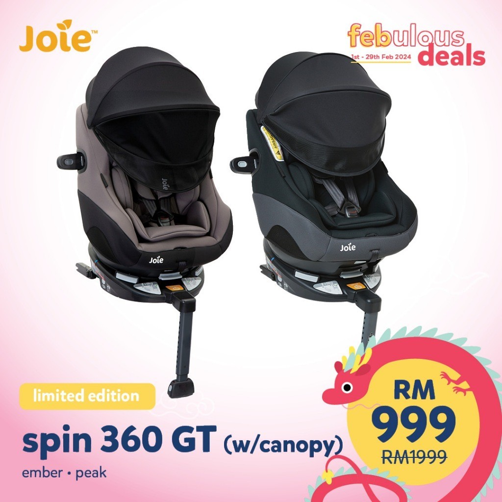 Joie Spin 360 GT Spinning Car Seat w/Canopy ISOFIX [AY/BGCS] Shopee Malaysia