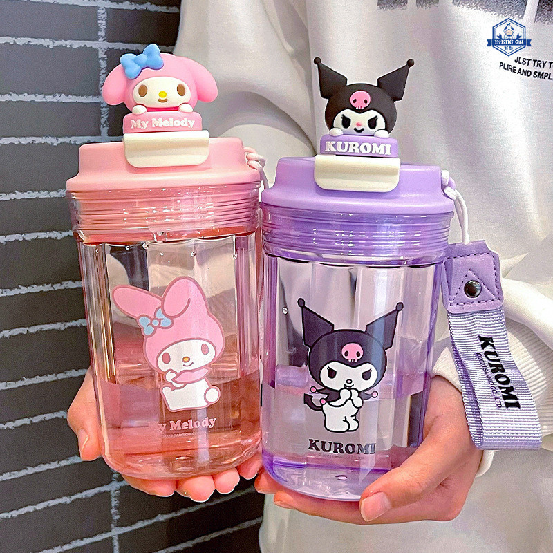 Cartoon Sanrio Kuromi Water Cup Cinnamoroll Melody Kids Plastic Water 