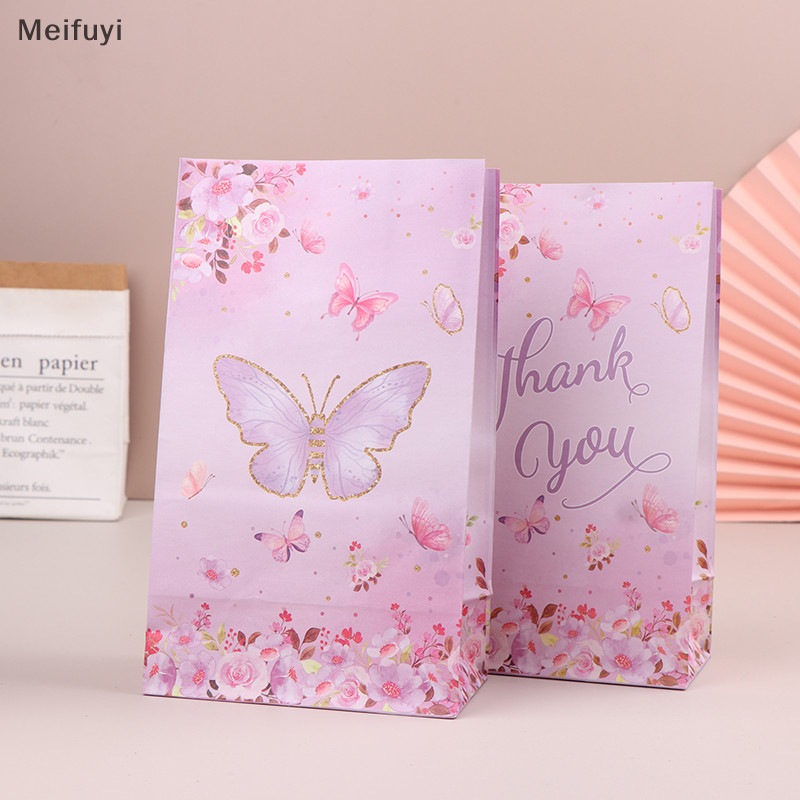 [Meifuyi] 10pcs Butterfly Theme Gift Bags Paper Candy Packaging Bag ...