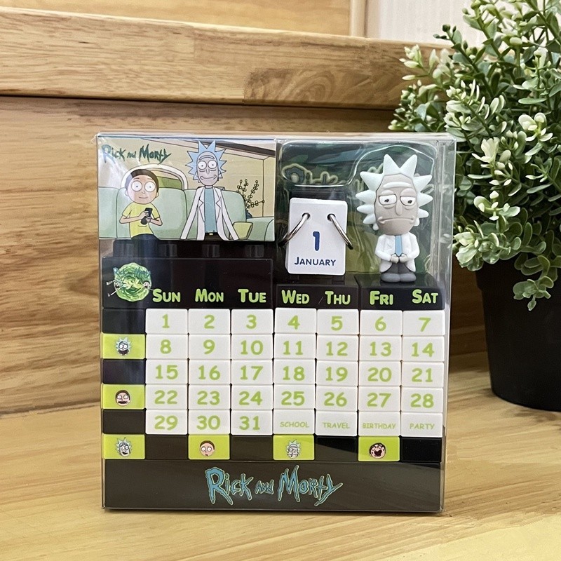 Rick Morty Building Block Calendar Merchandise Figure Desk Calendar