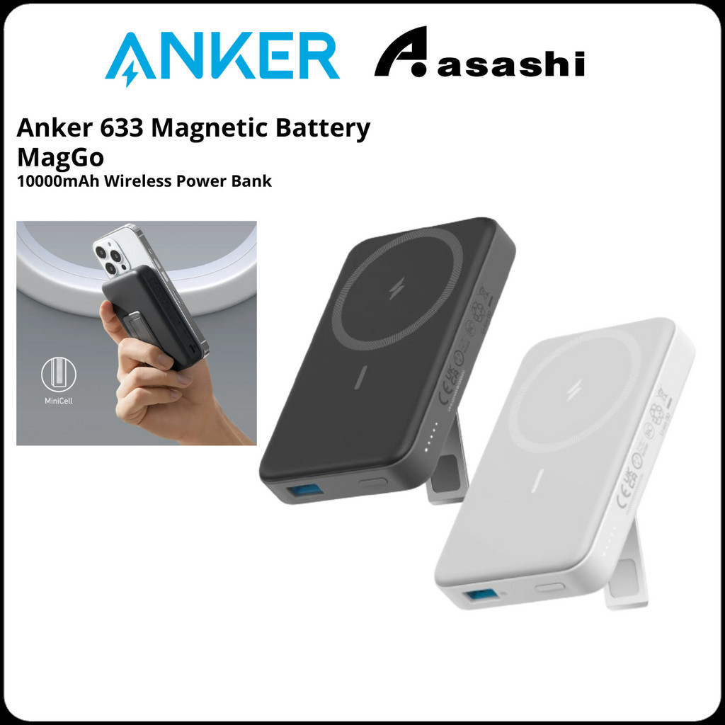 Anker 633 Magnetic Battery Maggo 10000mah Wireless Power Bank Black