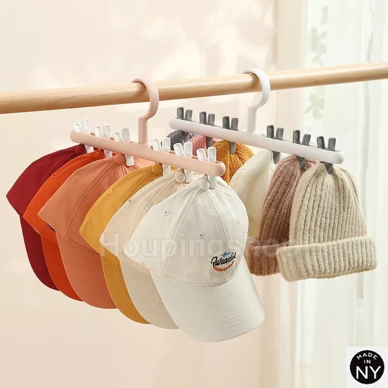 NY 6 Clips Hats Socks Organizer Rack Hanging Peaked Cap Scarf Hanger ...